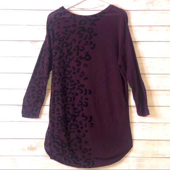 Fall Cheetah Sweater, Long Tunic Leopard Print Med - Picture 3 of 3